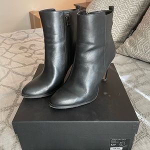 Coach black leather booties